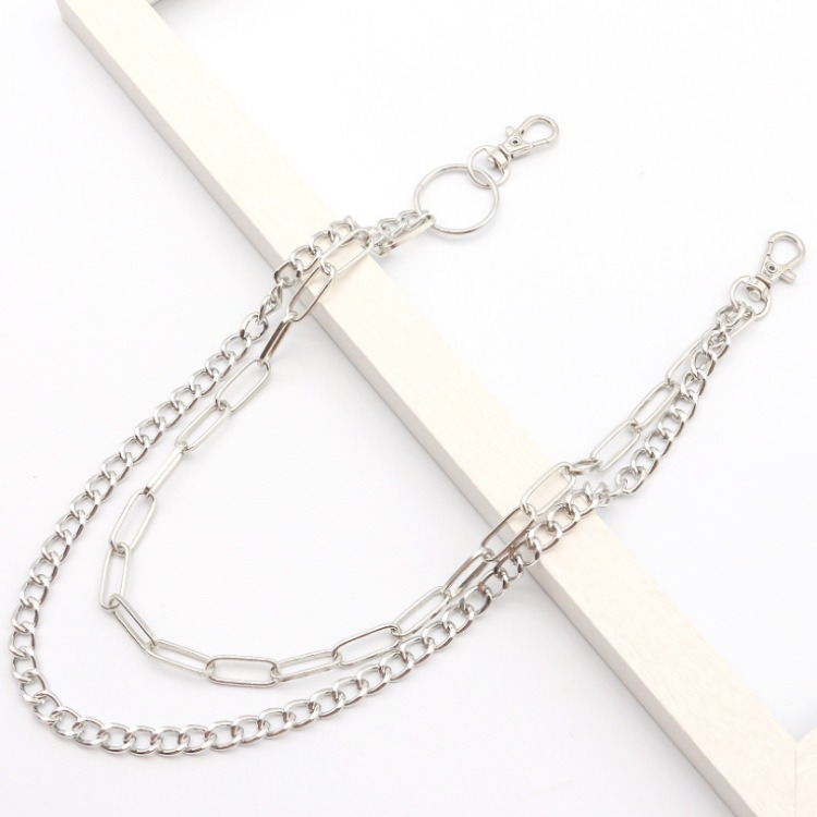 Body Jewelry Men - Dubbele ketting metalen cirkelbroekketting Vintage Punk