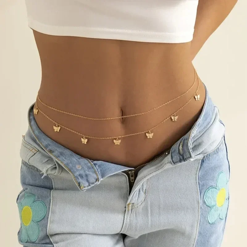 Body Jewelry Online - Nieuwe Charme Sexy Dubbellaags Vlinderketting voor