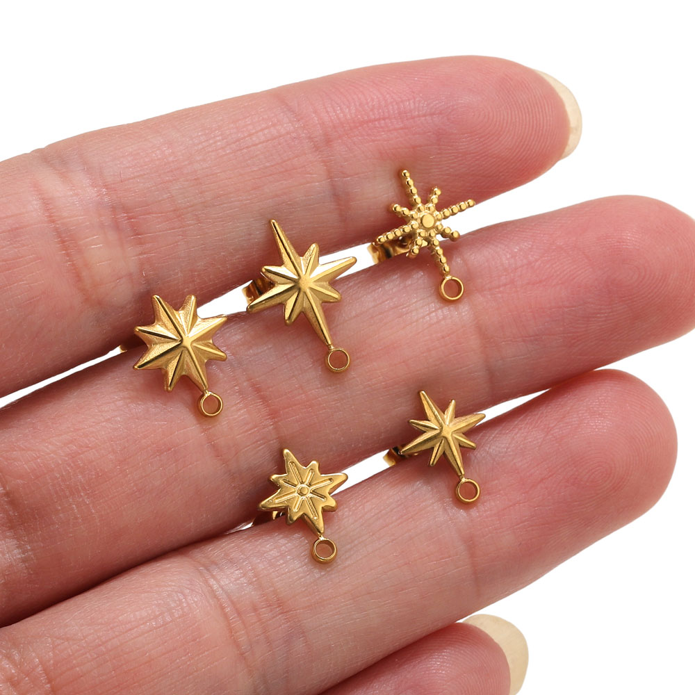 Body Jewellery - 6 stuks roestvrijstalen steroorbellen studs voor
