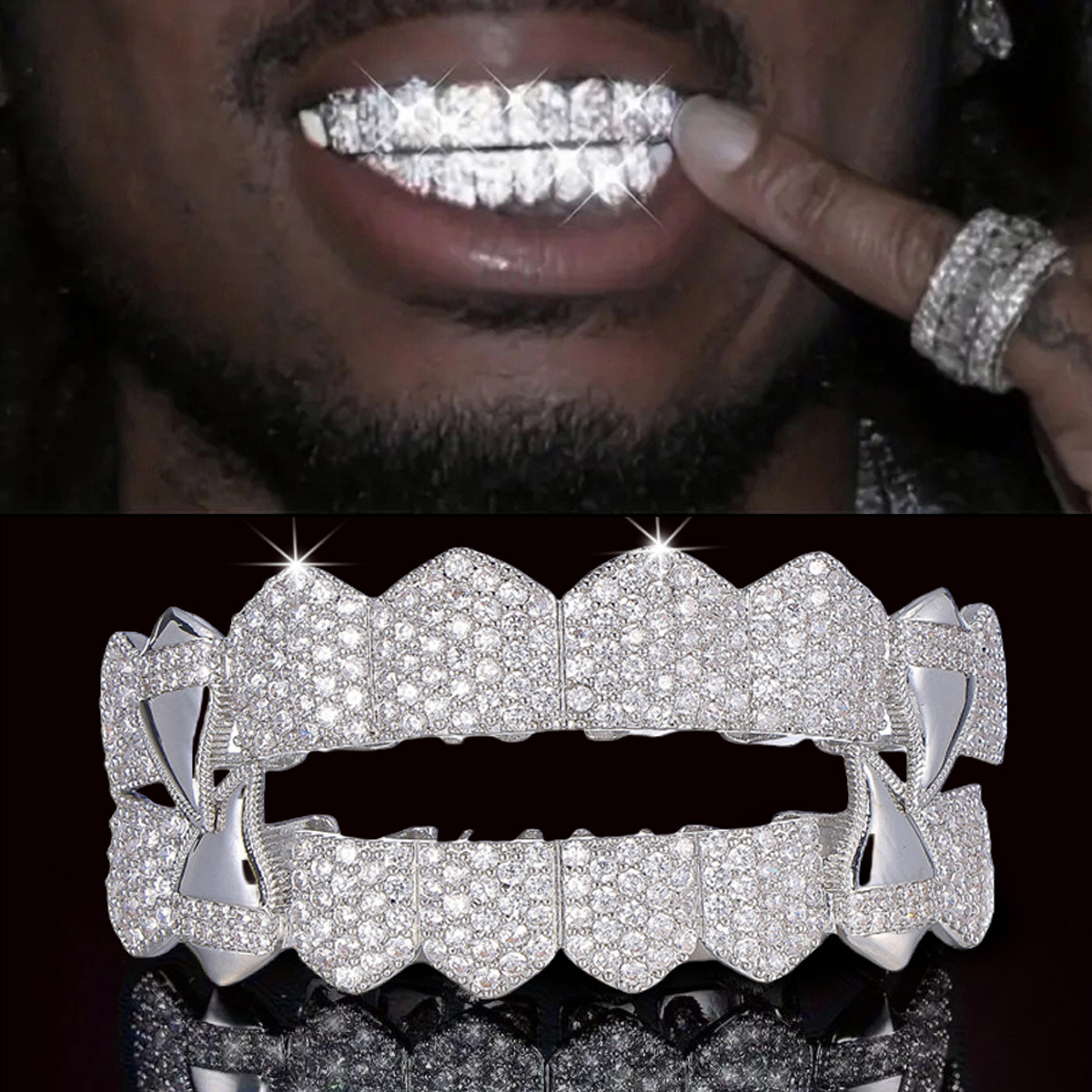 Body Jewelry Men - RACHELZ Gemengde 8/8 Top Bottom Iced