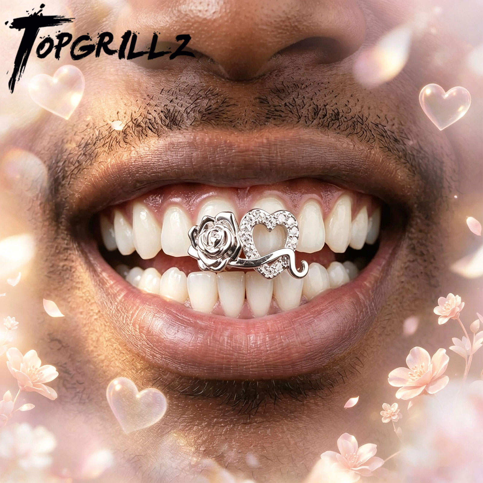 Body Jewelry Men - TOPGRILLZ Romantische Zirkoon Dubbele Holle Hart
