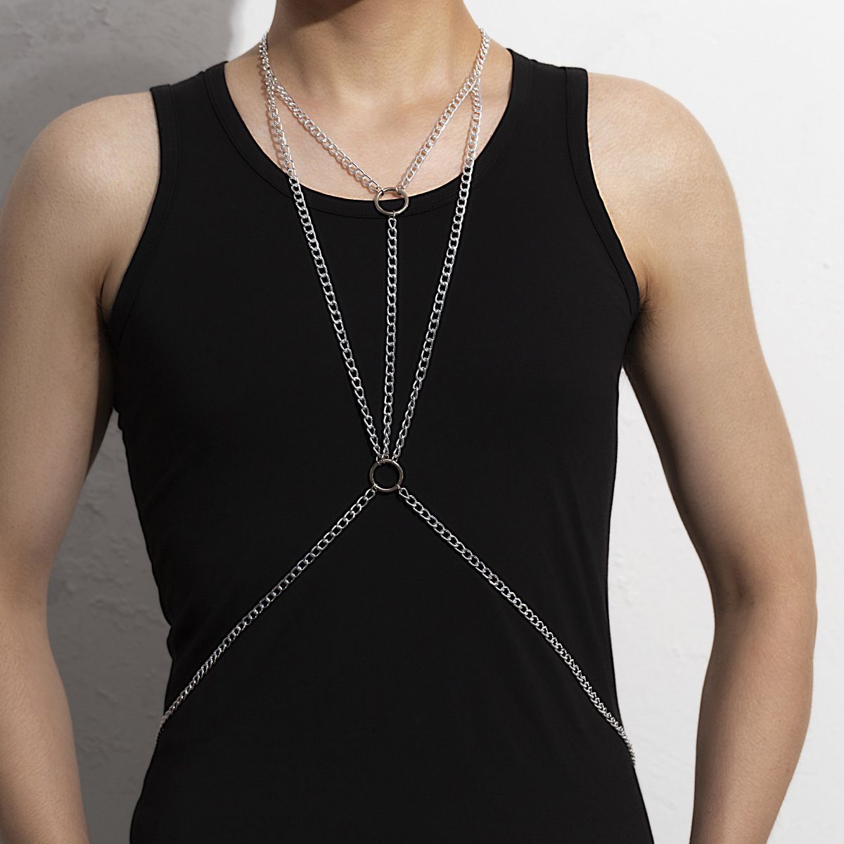 Body Jewelry Men - Transparant ondergoed maag sieraden ketting bondage