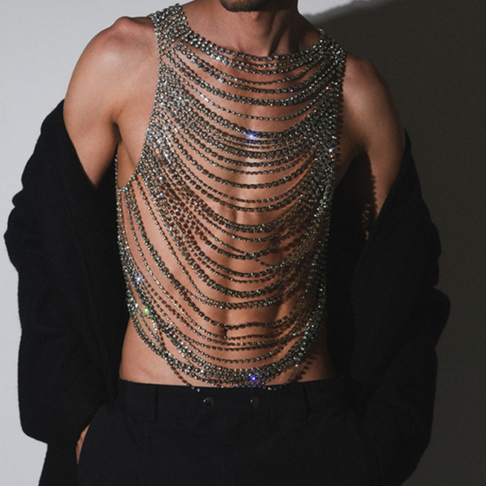 Body Jewelry Men - Mode Luxe Bling Mannen Vrouwen Body