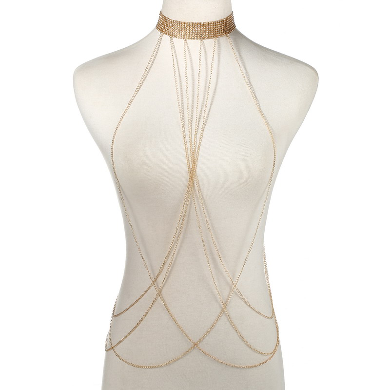 Goud Kleur Body Chain Vrouwen  - Body Jewelry Sale recensie en prijs