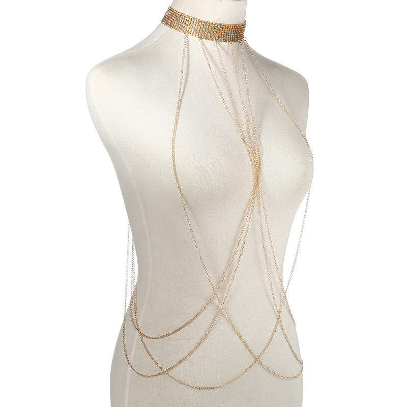 Goud Kleur Body Chain Vrouwen  - Body Jewelry Sale recensie en prijs