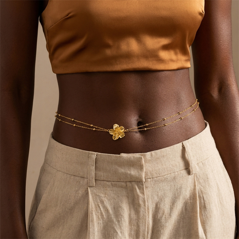 Eenvoudige dubbele lagen buikk - Body Jewelry Sale recensie en prijs